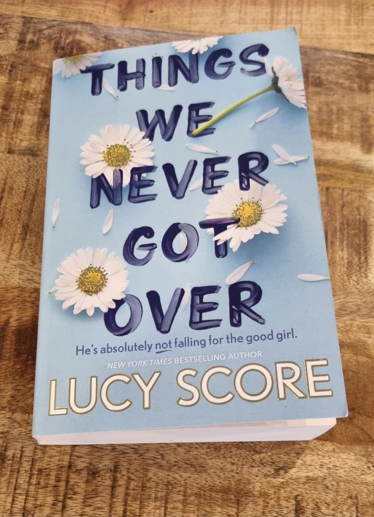 Book on table showing cover.